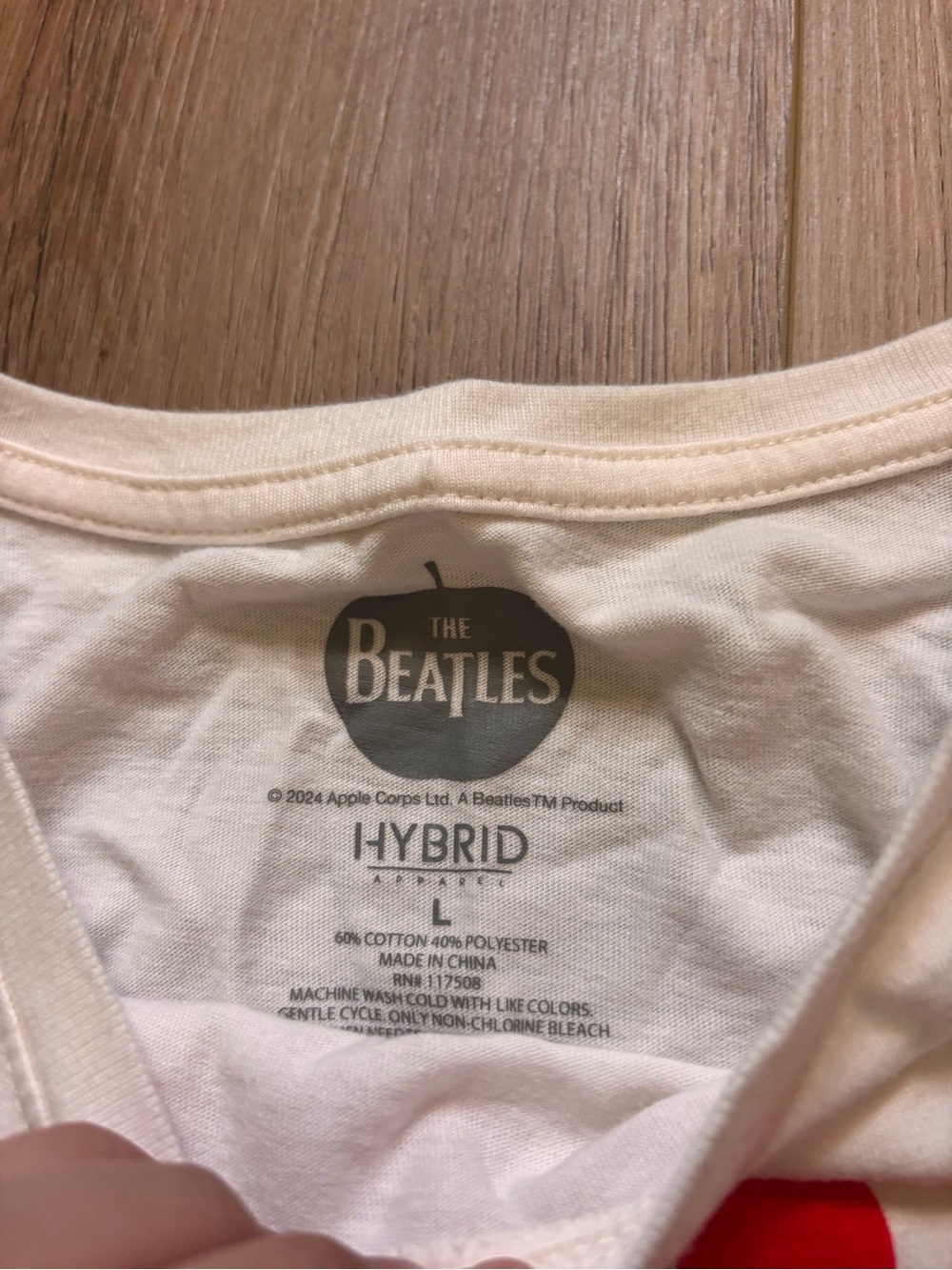 The Beatles White Tee with Red Heart Graphic - Picture 2 of 2